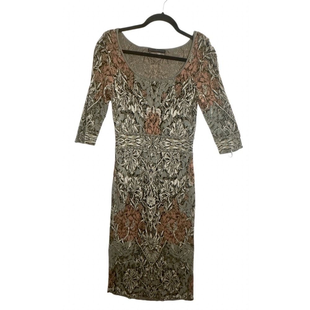Peruvian Connection Knit Dress XS Tribal Print 3/4 Sleeve‎ Bodycon Peru